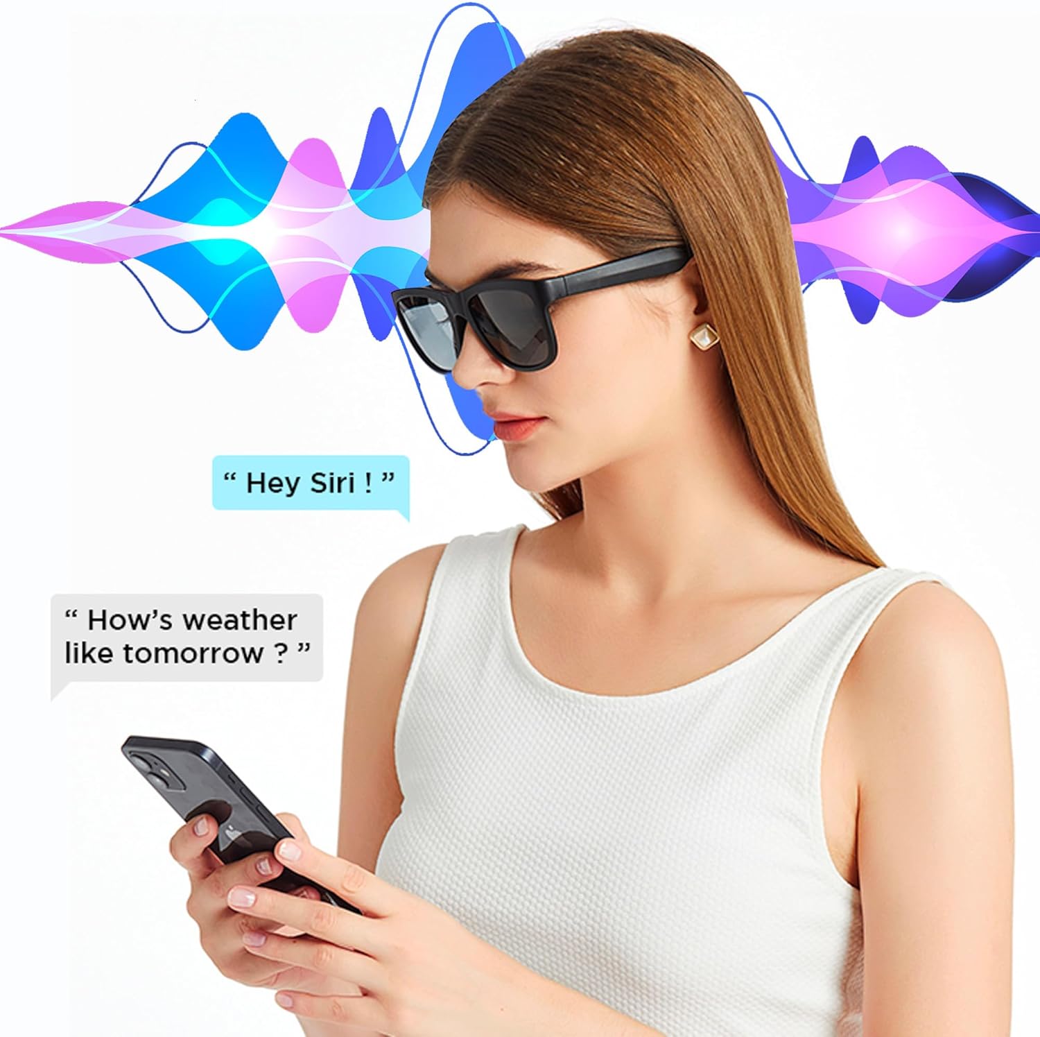 GS01 Smart Bluetooth Sunglasses, Audio Sunglasses With Speaker, UV400 Polarized lens, Open Ear Music, Touch Control - Image 3
