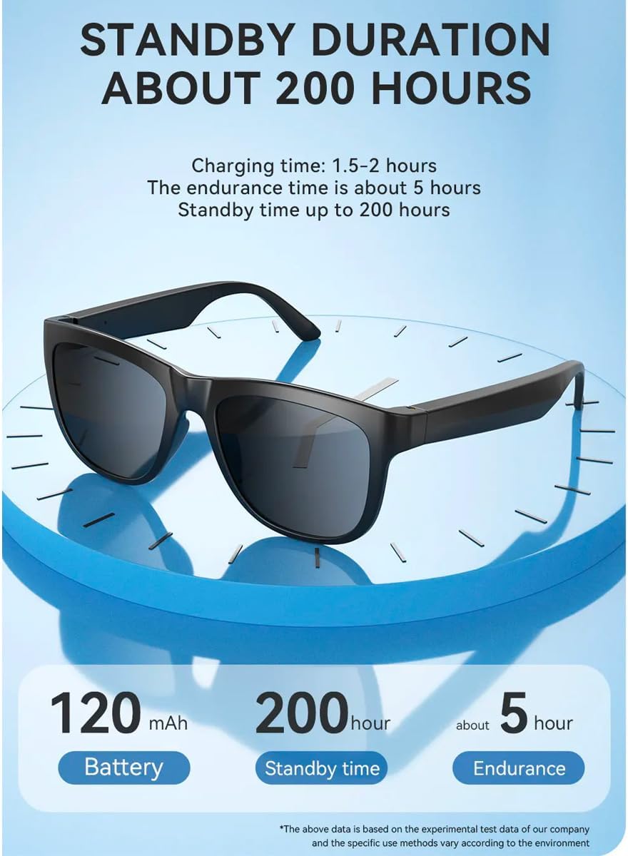 GS01 Smart Bluetooth Sunglasses, Audio Sunglasses With Speaker, UV400 Polarized lens, Open Ear Music, Touch Control - Image 8