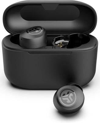 JLab Go Air Pop True Wireless Bluetooth Earbuds & Charging Case - Black, Dual Connect, IPX4 Sweat Resistance, Bluetooth 5 Connection, 3 EQ Sound Settings Signature, Balanced, Bass Boost